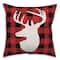 Designs Direct Deer Head Plaid 18x18 Throw Pillow
